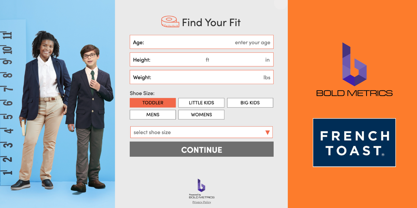 French Toast & Bold Metrics launch online 'Find Your Fit' tool for kids' schoolwear